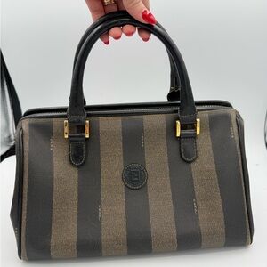 Fendi Pequin Boston bag